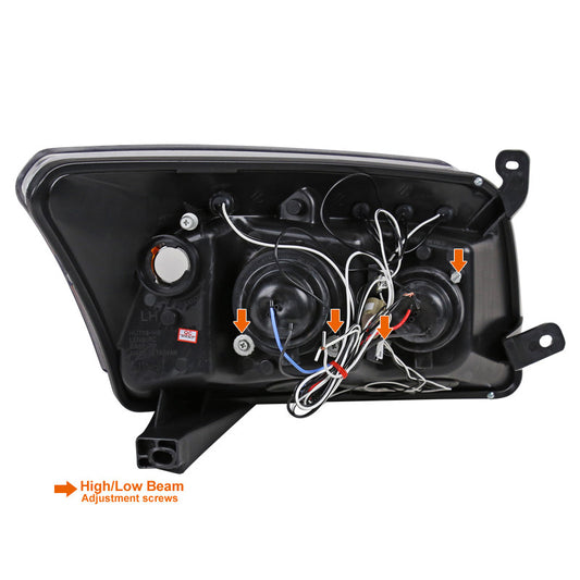 2007-2012 Caliber Dual Halo Projector Black Spec-D Headlights Smoked