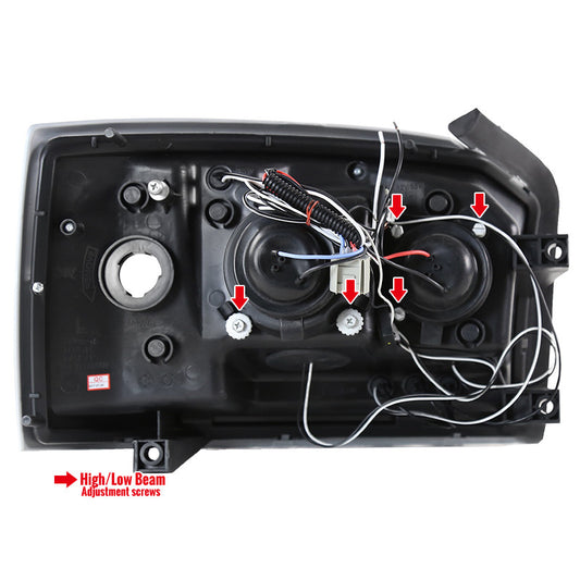 2005-2007 Dodge Dakota Halo LED Projector Spec-D Headlights Black