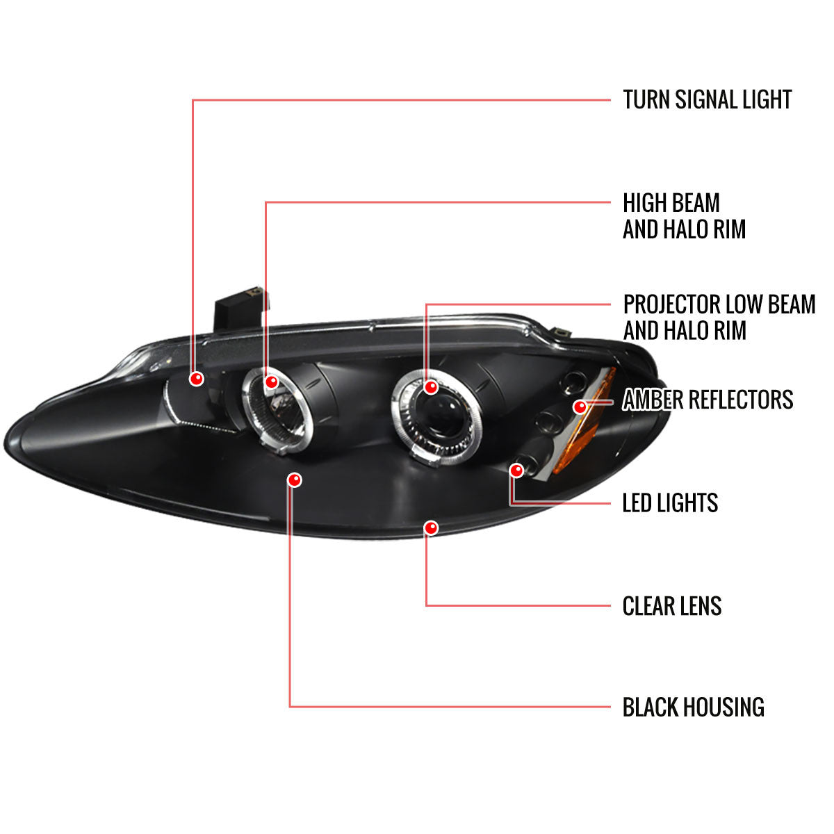 2LHP-GKEE99G-TM 1999-04 Grand Cherokee Projector Headlights Black Smokedd