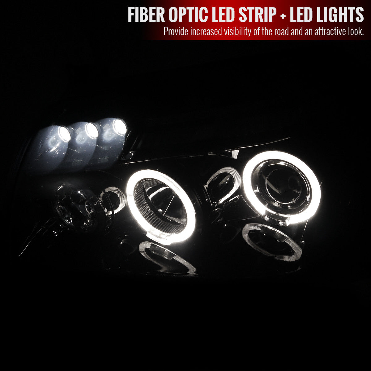 2LHP-ITRE98JM-TM 1998-04 Dodge Intrepid Halo Projector Headlights Black