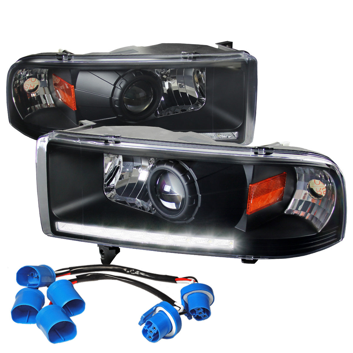Spec-D 94-01 Dodge Ram 1500 2500 3500 Pro Headlights Black