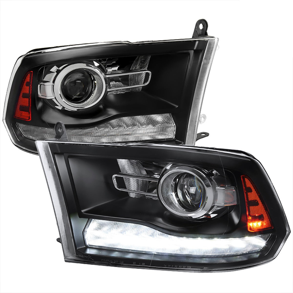 Spec-D 2009-18 Dodge Ram 1500 2500 3500 Projector Headlights Sequential Black