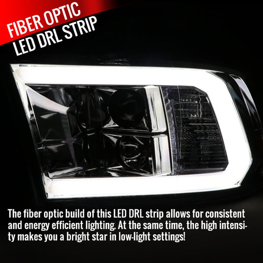 2009-2021 Dodge Ram 3500 LED C-Bar Spec-D Headlights Chrome