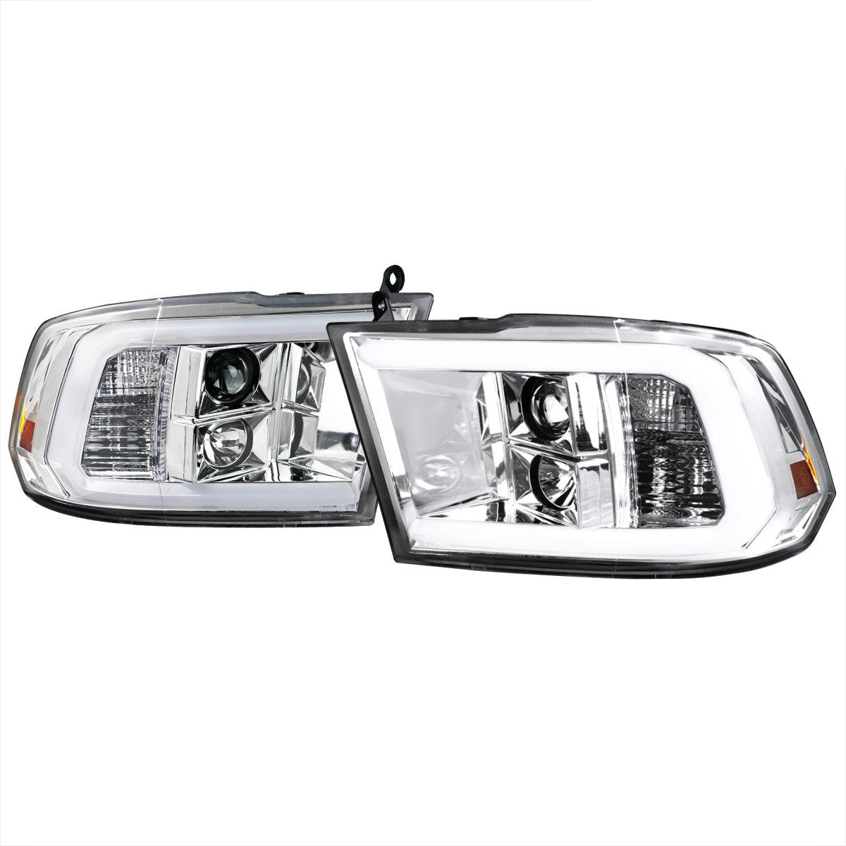 Maxcomotors Black Headlights For 2009-2018 Dodge Ram 1500 2500 3500 - LED Strip
