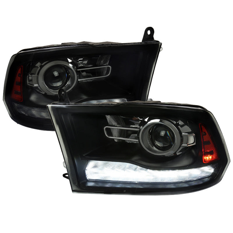 Spec-D 2009-18 Dodge Ram 1500 2500 Projector Headlights Sequential Black Smoked
