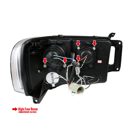 2002-2005 Dodge Ram Halo LED Projector Spec-D Headlights Chrome