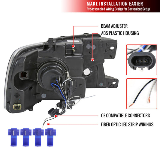 2004-2008 Ford F150 06-2008 Lincoln Mark Spec-D Headlights Chrome