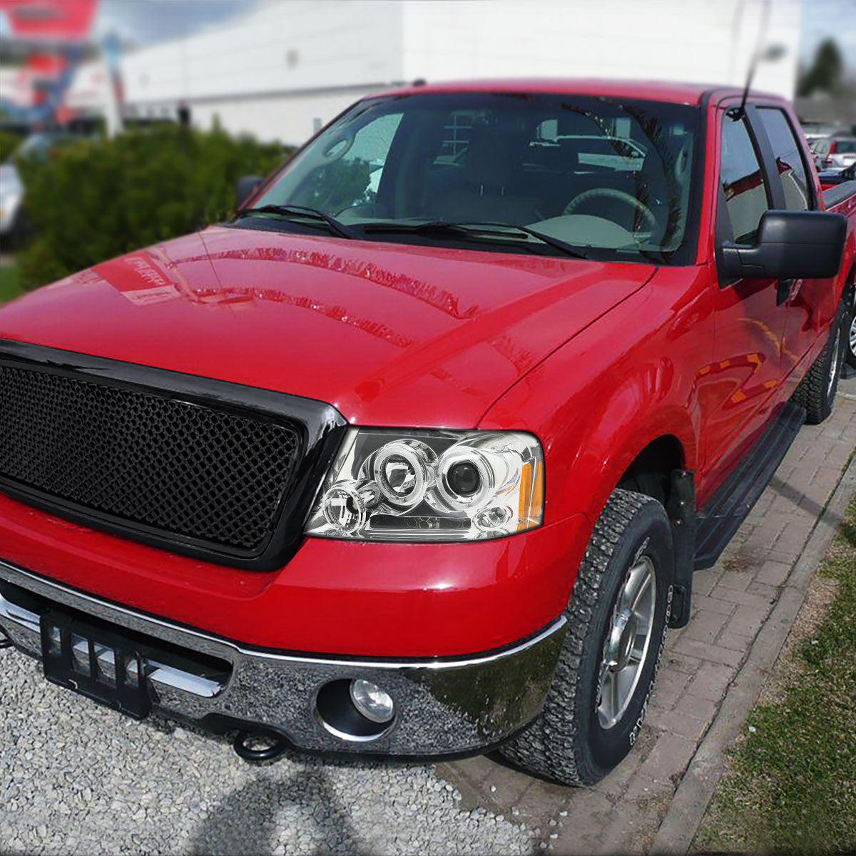 2LHP-F15004JM-SQ-RS 2004-08 Ford F150 Projector Headlights Sequoia LED Black