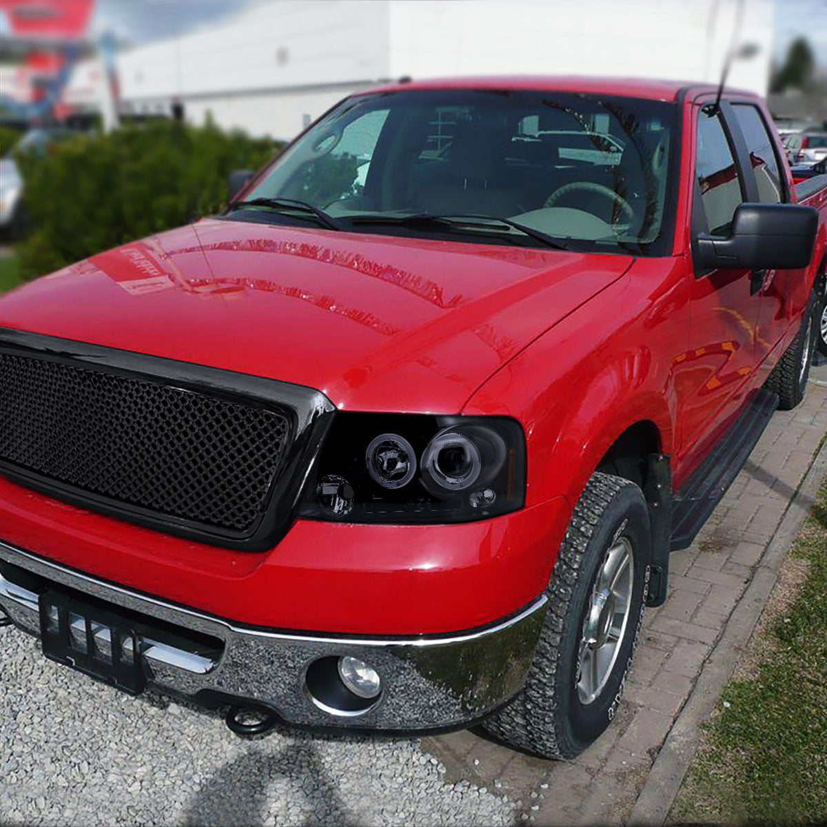 2LHP-F15004BK-TM 2004-08 Ford F150 Projector Headlights LED Black