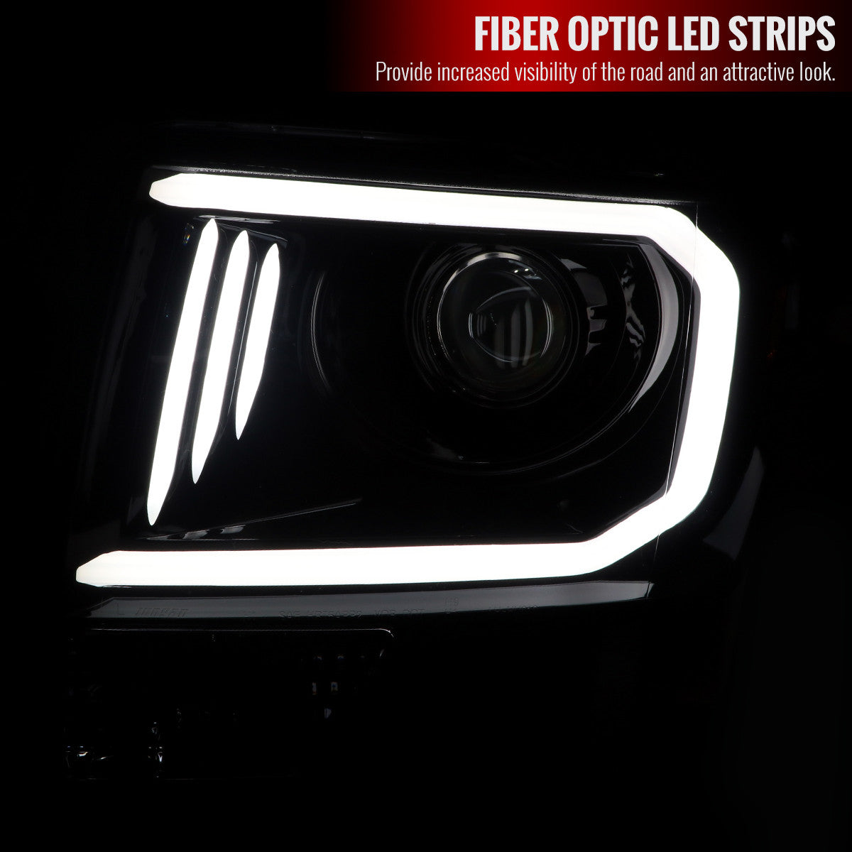 2LHP-F15009-8-RS 2009-14 Ford F150 Projector Headlights Chrome