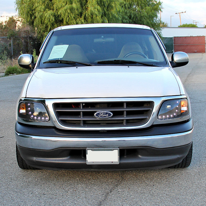 Matte Black Clear Lens Headlights For F150