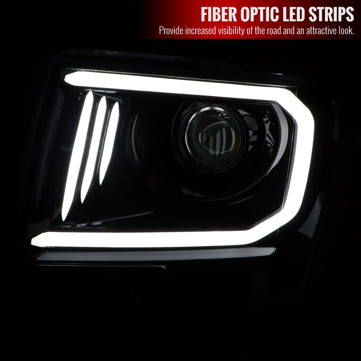 2LHP-F15004-RS 2004-08 Ford F150 06-08 Lincoln Mark Retro Headlights Chrome