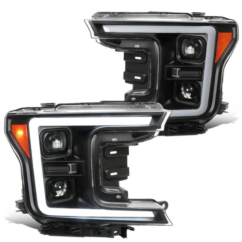 Spec-D 18-20 Ford F150 Projector Headlights Sequential LED Black