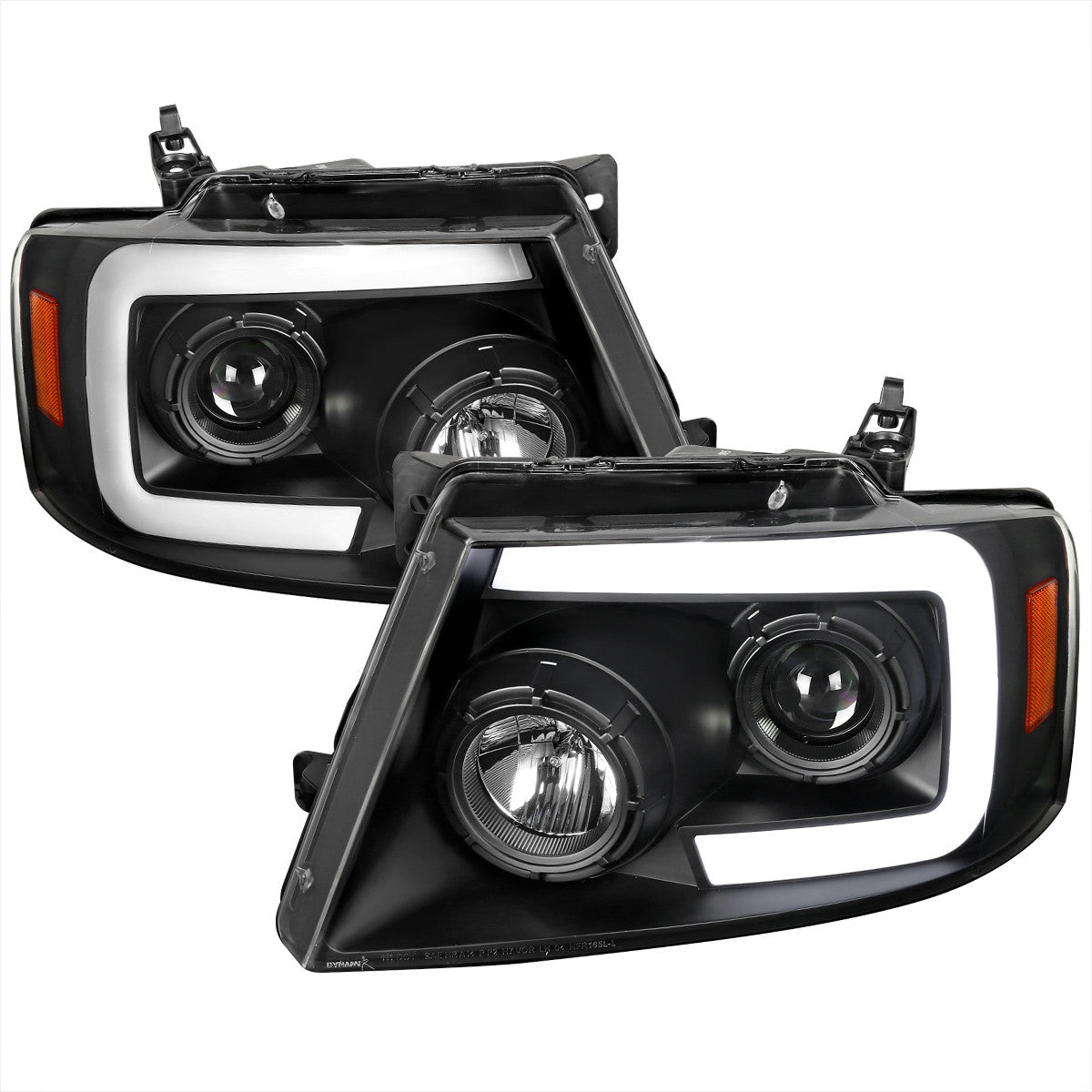 Spec-D 2004-08 Ford F150 Projector Headlights Sequential LED Black