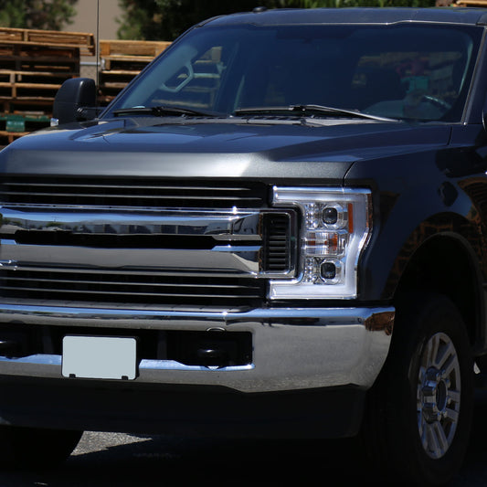 2017-2019 Ford F250 Projector Spec-D Headlights LED Bar Chrome