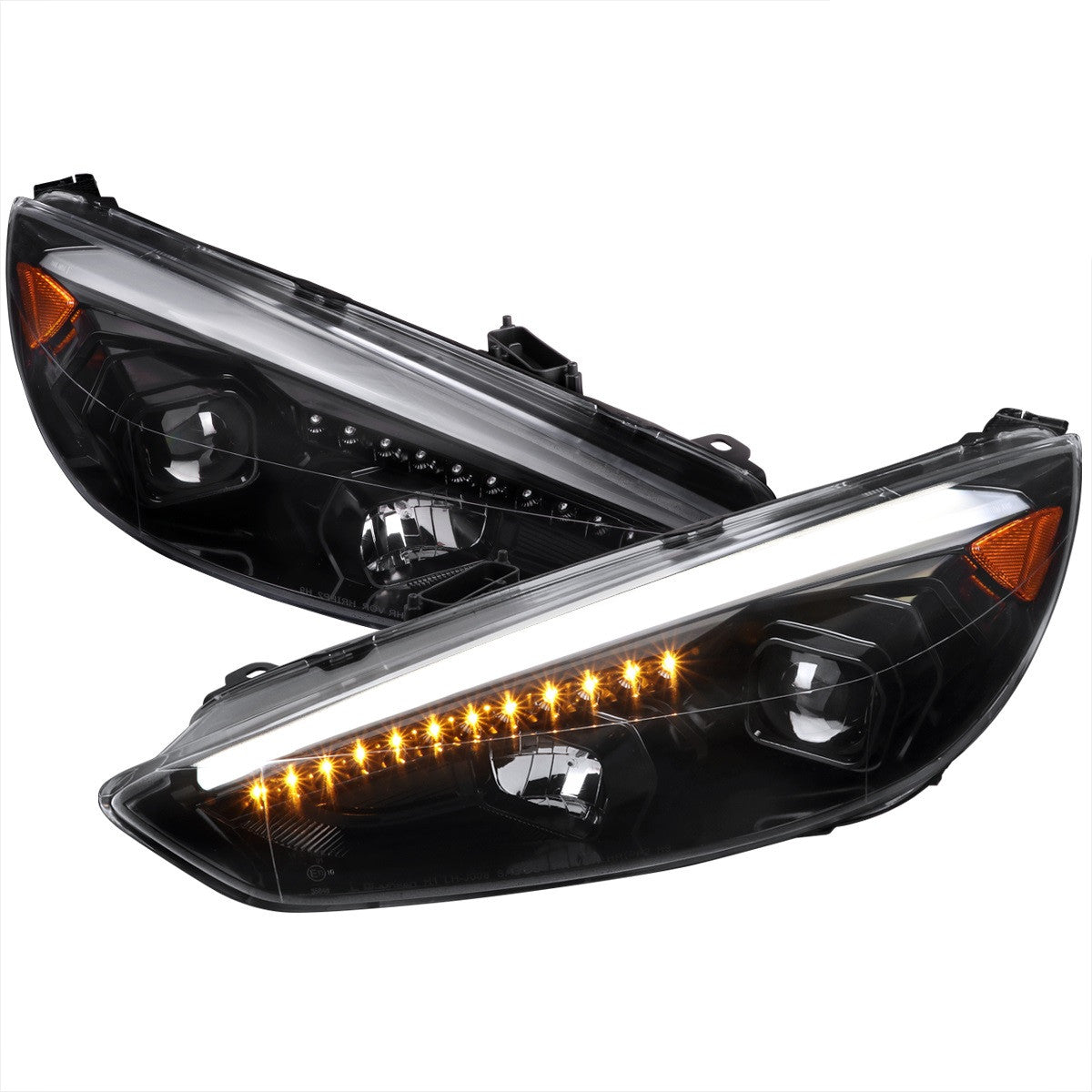 Spec-D 2015-17 Ford Focus Projector Headlights Sequential LED Black
