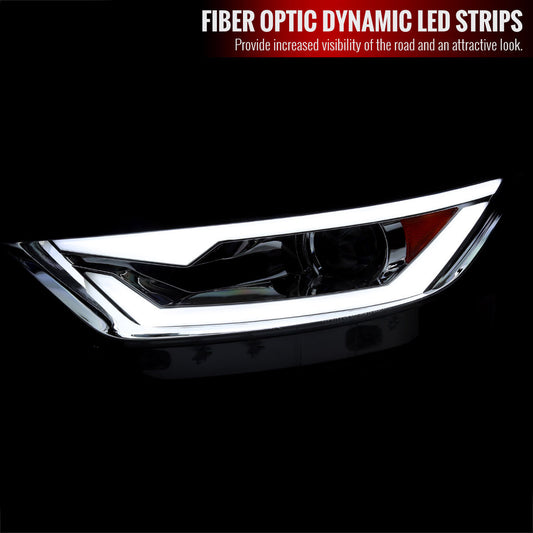 2015-2020 Ford Mustang LED Bar Projector Spec-D Headlights Chrome