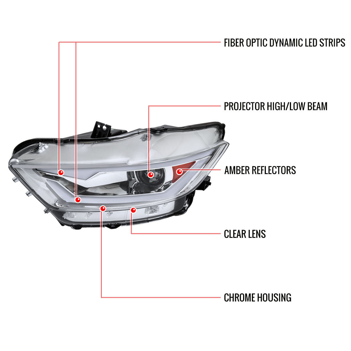 2LHP-MINI06JM-TM 2007-12 Mini Cooper Halo Projector Headlights Black