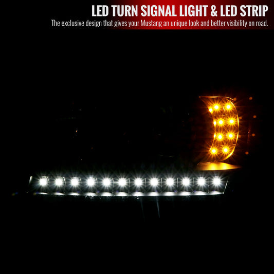 2001-2011 Ford Ranger Projector Spec-D Headlights LED Signals Black