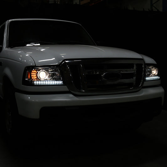 2001-2011 Ford Ranger Projector Spec-D Headlights LED Signals Chrome