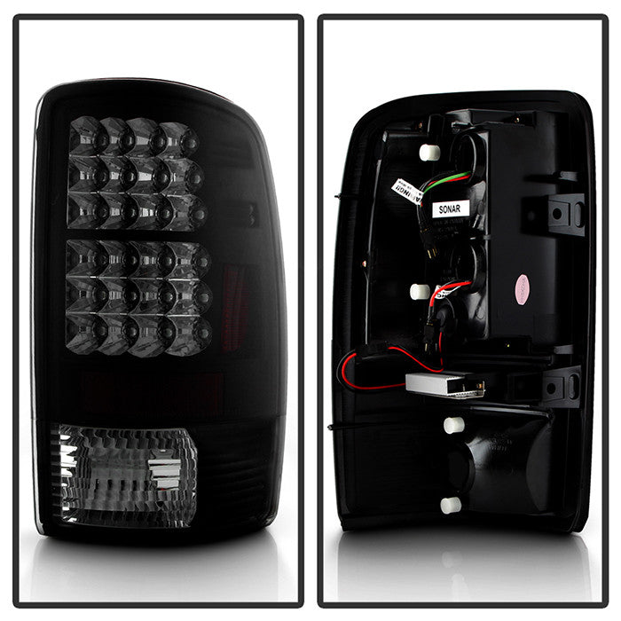 GMC Denali XL LED smoke tail lights ALT-YD-CD00-LED-BSM