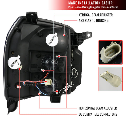 2007-2012 GMC Denali Yukon Projector Spec-D Headlights Black Smoked