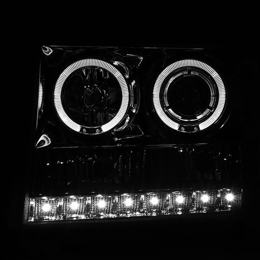2007-2013 GMC Sierra Halo Projector Spec-D Headlights Chrome