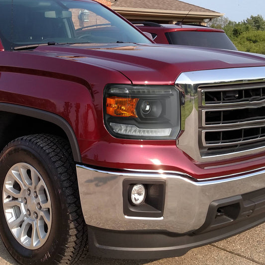2014-2019 GMC Sierra LED Bar Spec-D Headlights Black