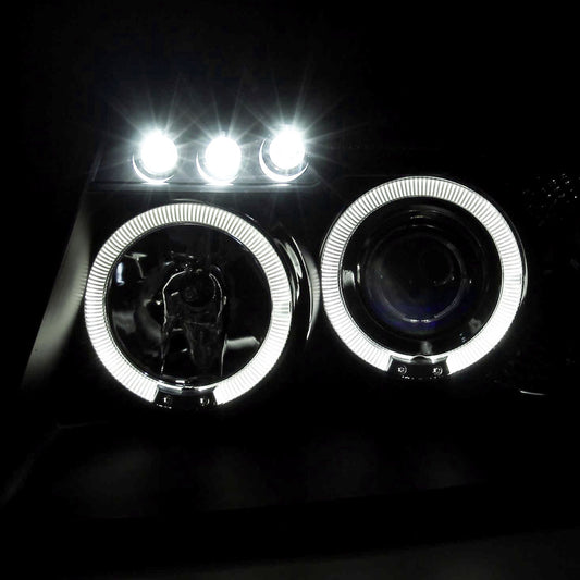 1999-2004 Jeep Grand Cherokee Dual Halo Spec-D Headlights Black