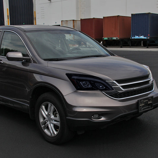 2007-2011 Honda CR-V LED Bar Projector Black Spec-D Headlights Smoked