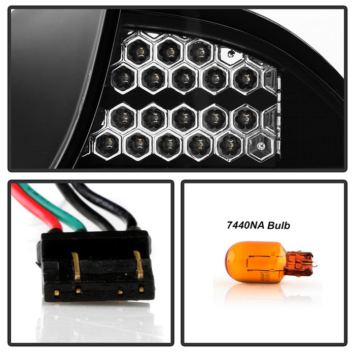 Spyder Honda 04-05 Civic coupe LED tail lights black