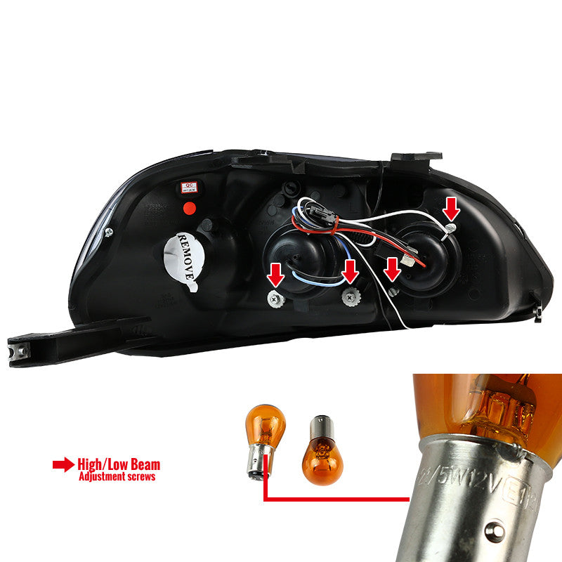 2LHP-CRV07-TM 2007-11 Honda CR-V LED Bar Projector Headlights Chrome