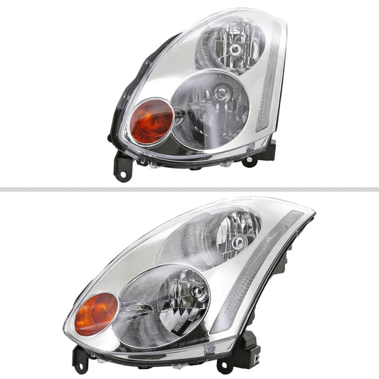 2004 Infiniti G35 2DR OE Spec-D chrome aftermarket headlights