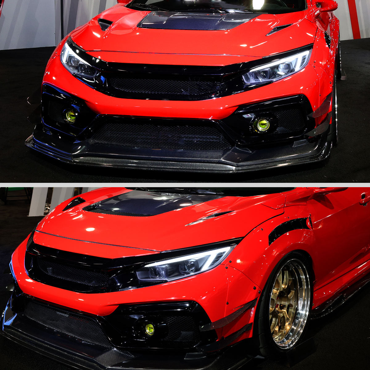 Spec-D Honda Civic Black Projector Headlights Sequential LED Set