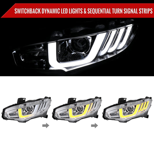 2017 Honda Civic Spec-D chrome aftermarket headlights