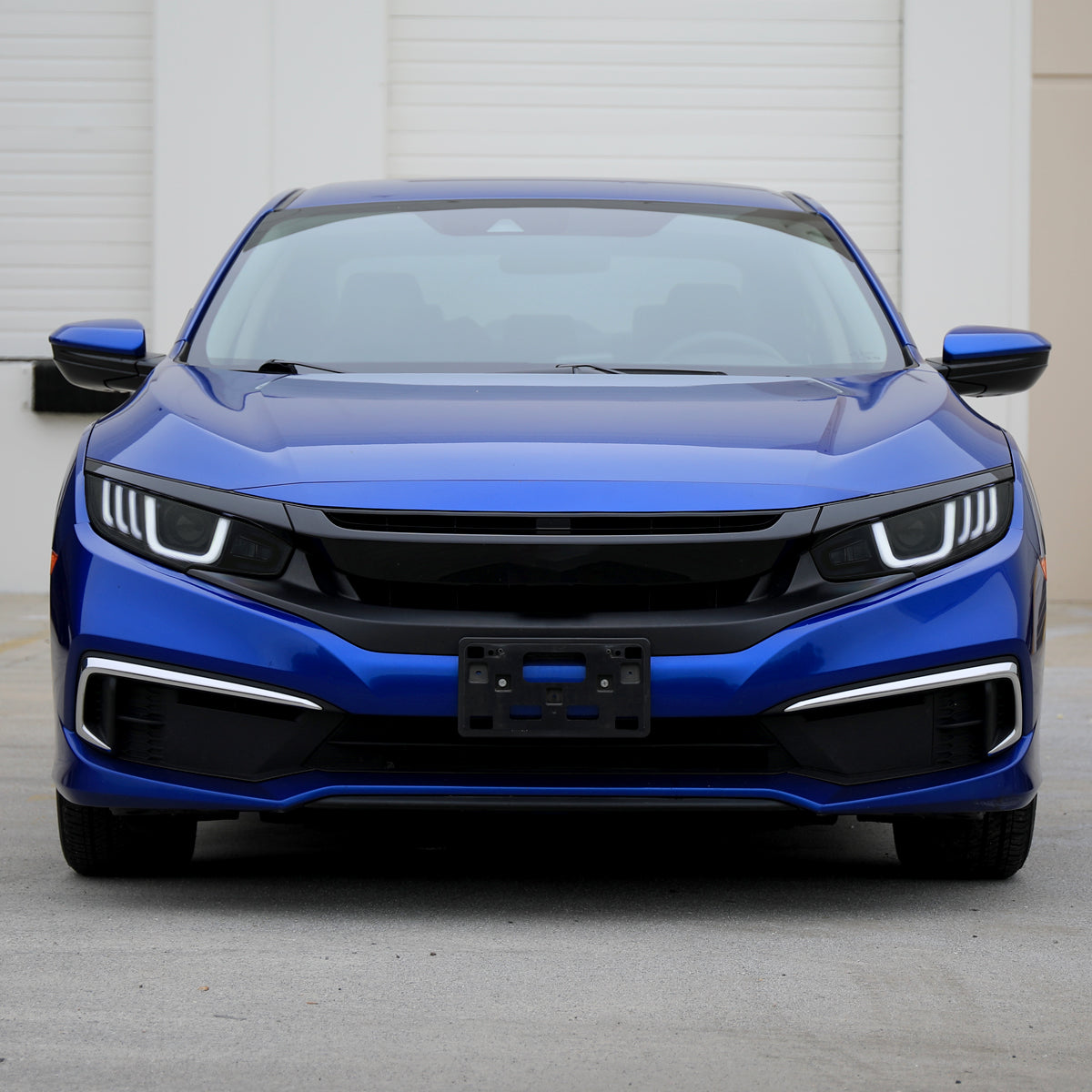 Spec-D 2016-2021 Honda Civic Projector w/ LED Switchback Sequential Turn Signal Black w/ Smoked Lens Headlights