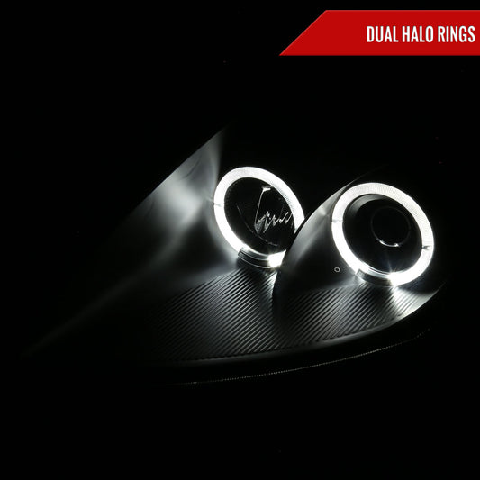 2001 Mitsubishi Eclipse Dual Projector Spec-D black aftermarket headlights