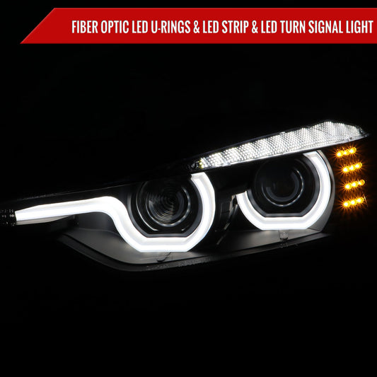 2013 BMW F30 3-Series 4DR Spec-D black aftermarket Projector headlights