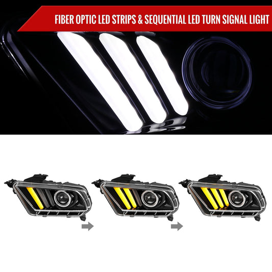 2011 Ford Mustang Pro Turn Spec-D black aftermarket headlights
