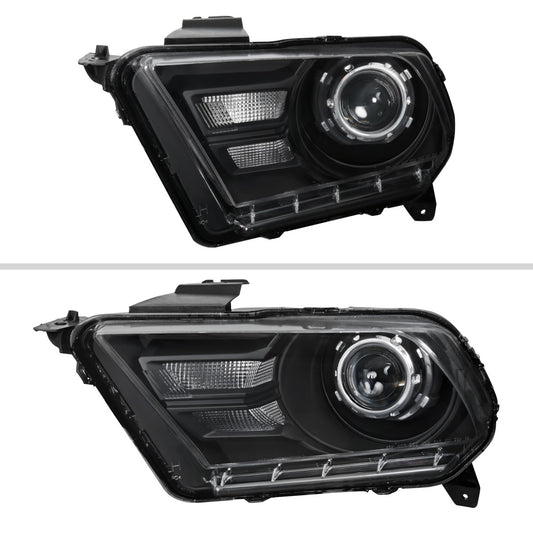 2011 Ford Mustang Retrofit Spec-D black aftermarket headlights