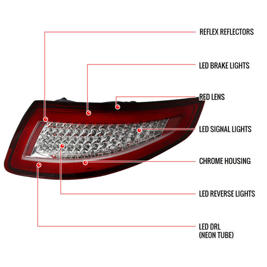 2005-2008 Porsche 997 911 LED Red Tail Light