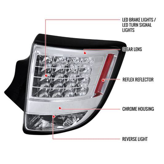 2000-2005 Toyota Celica Chrome LED Spec-D Tail Lights
