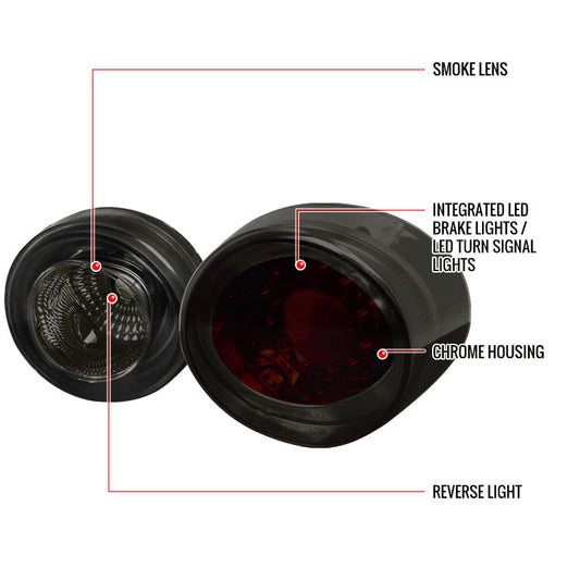 2005-2010 Chevrolet Cobalt LED Spec-D Tail Lights Smoked 2Dr