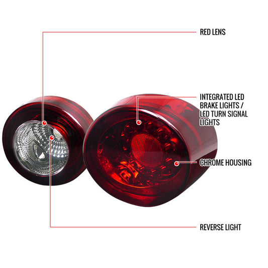 2005-2010 Chevrolet Cobalt LED Spec-D Tail Lights Red 2Dr
