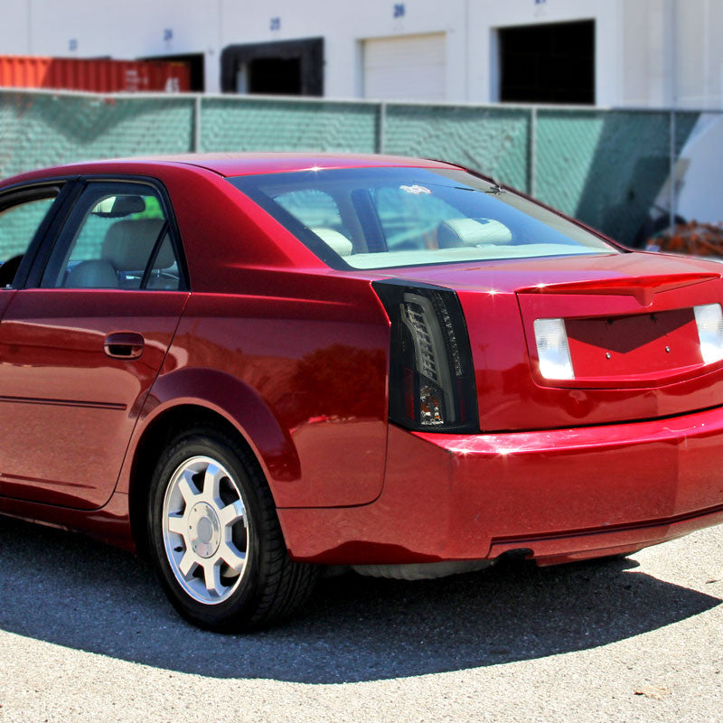 2003-07 Cadillac CTS LED Tail Lights Black Smokedd