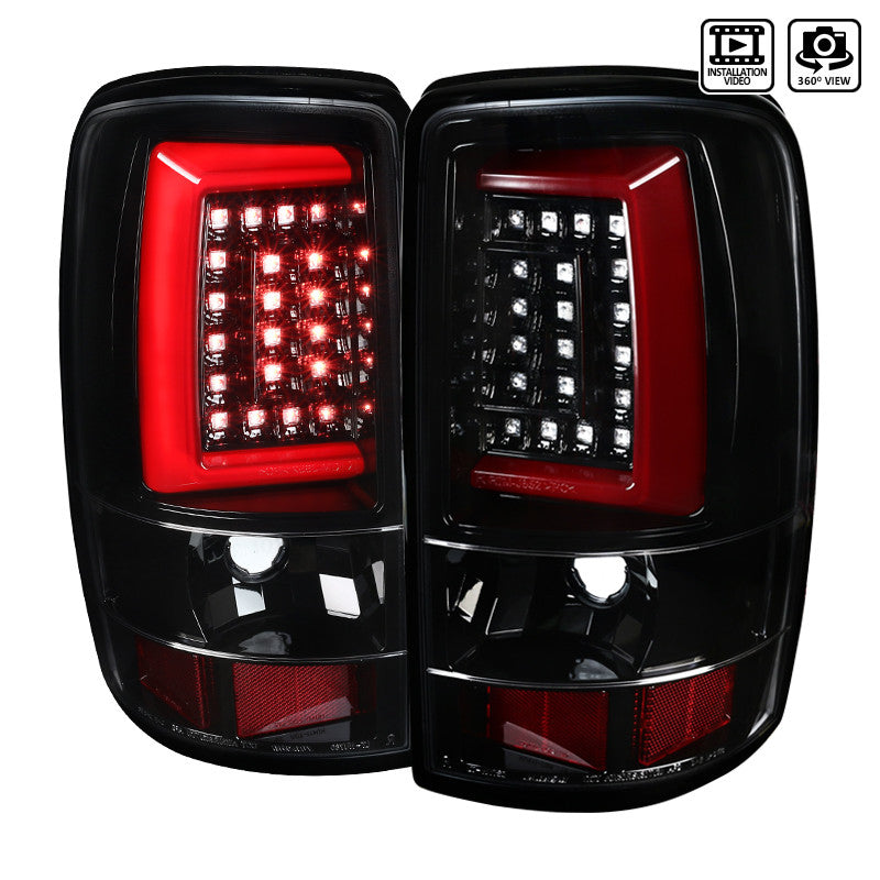 2000-06 GMC Denali Tahoe LED Bar Tail Lights Glossy Black