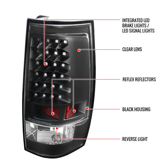 2007-2014 Chevrolet/GMC Denali/Tahoe LED Tail LightBlack