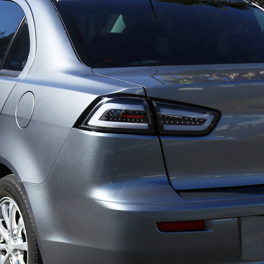 2008-2017 Mitsubishi Lancer EVO X LED Spec-D Tail Lights Matte Black