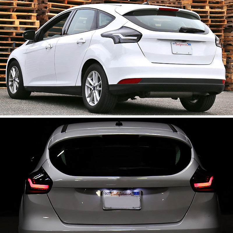 2015-18 Ford Focus Hatchback LED Tail Lights Black