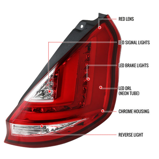 2011-2012 Ford Fiesta LED Spec-D Tail Lights Red